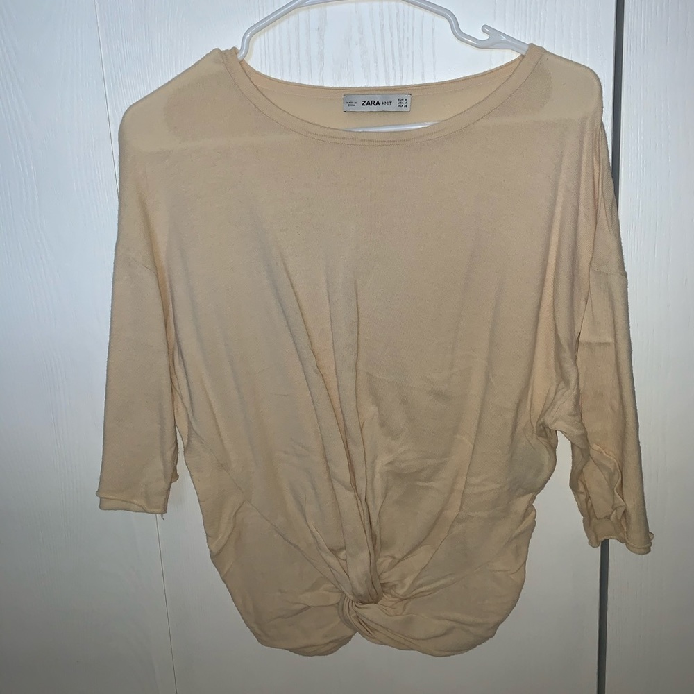 Zara Knotted Shirt Beige